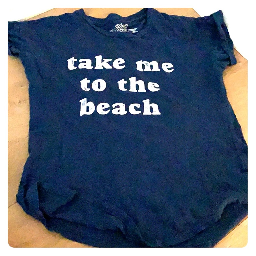 Blue “take me to the beach” t-shirt youth medium